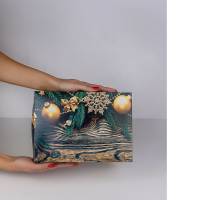 Коробка с отдельной крышкой Золотая гирлянда 23x17x9 см