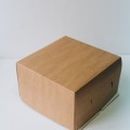 Коробка для торта 25х25х15 см двусторонняя белая/крафт