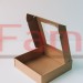 Коробка с откидной крышкой с окном 22x22x6 см крафт