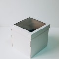 Коробка с отдельной крышкой с окном 20x20x20 см белая