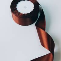 Лента атласная 4 см шоколадный 23 м