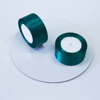 Лента атласная 4 см тёмно-зеленый 23 м