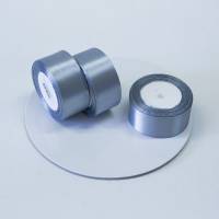 Лента атласная 4 см серый 23 м