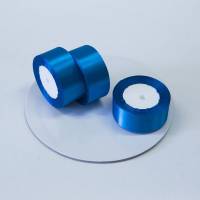 Лента атласная 4 см синий 23 м