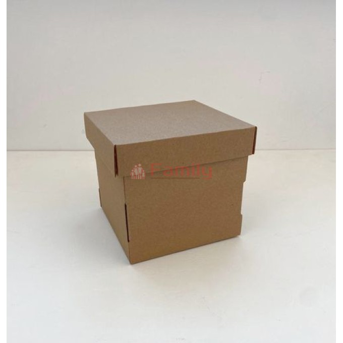 Коробка с отдельной крышкой 14x14x14 см крафт