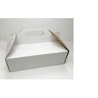 Коробка сундучок с ручками 26x20x9 см белый