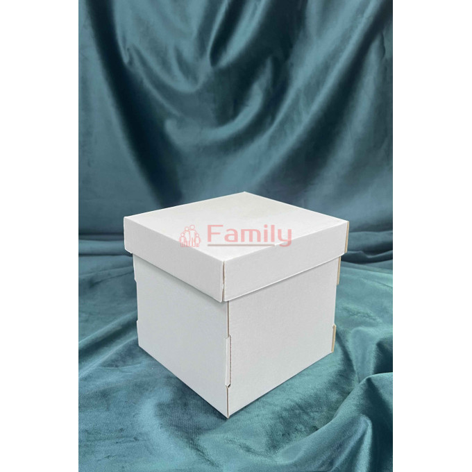 Коробка с отдельной крышкой 14x14x14 см белая