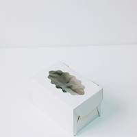 Коробка для 2 капкейков 16х10х10 см белая