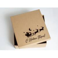 Коробка Олени 25x25x10 см крафт