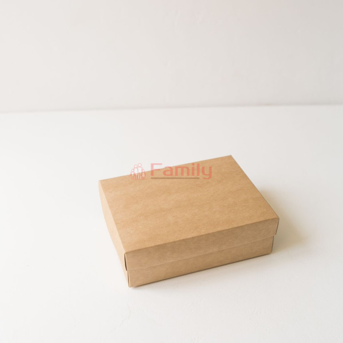 Коробка без окна с отдельной крышкой 16,5x12,5x5 см крафт