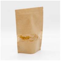 Пакет дой-пак 10,5х18,5 см крафт с окном 4 см