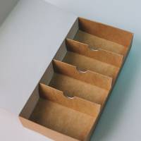 Разделитель на 4 ячейки для коробки 22,5х11х4 см крафт