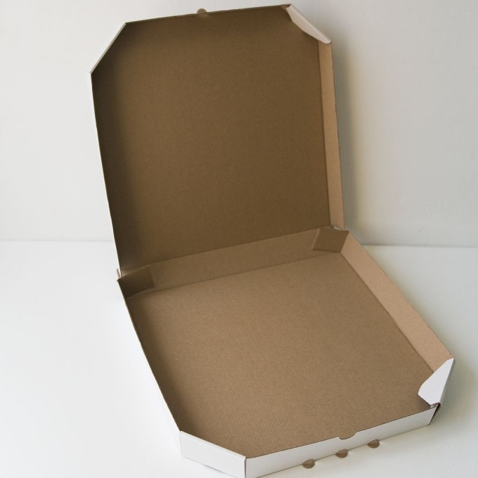 Коробка для пиццы 25,5x25,5x3 см белая