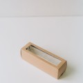 Коробка для 6 макаронс 18х5,5х5,5 см с окном крафт