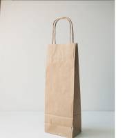 Пакет бумажный 12х33х8 см с кручеными ручками, крафт
