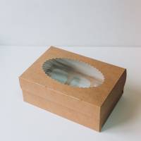 Коробка для 6 капкейков 25х17х10 см крафт