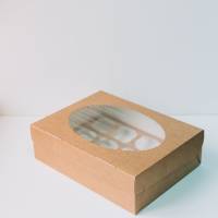 Коробка для 12 капкейков 33х25х10 см крафт