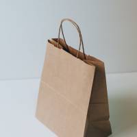 Пакет бумажный 22х25х12 см с кручеными ручками, крафт