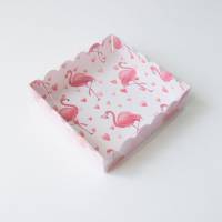 Коробка для печенья 12x12x3 см Фламинго