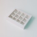 Коробка для конфет на 12 шт 19x15x3,5 см белая
