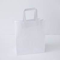 Пакет бумажный 24х28х14 см плоскими ручками, белый