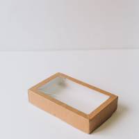 Коробка универсальная 20x12x4 см с окном крафт