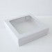 Коробка с отдельной крышкой с окном 30x30x8 см белая