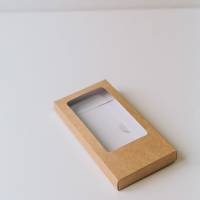 Коробка для шоколадки 16х8х1,5 см с окном крафт