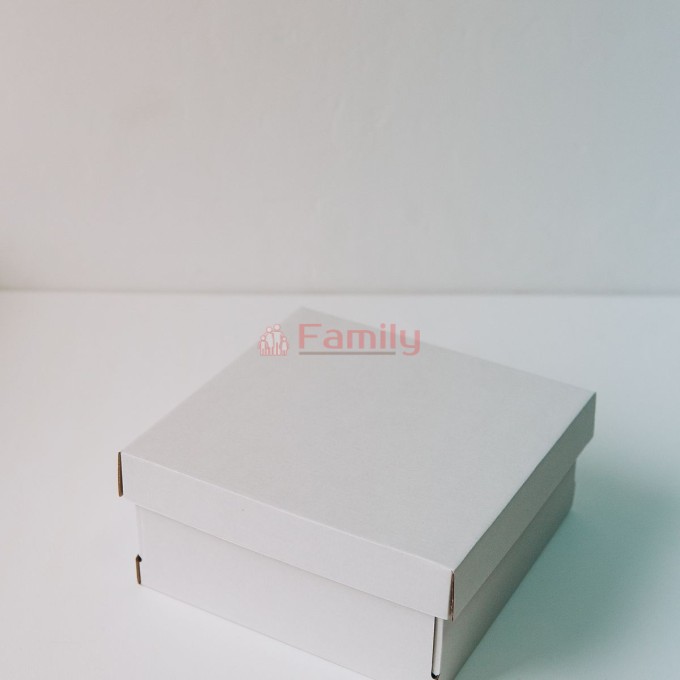 Коробка с отдельной крышкой 20x20x9 см белая