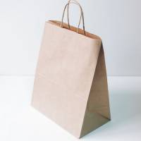 Пакет бумажный 26х32х12 см с кручеными ручками, крафт