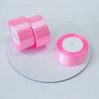 Лента атласная 4 см розовый 23 м