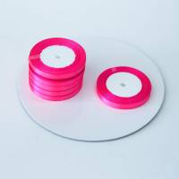 Лента атласная 1 см ярко розовый 23 м