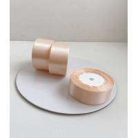 Лента атласная 4 см светло-персиковый 23 м