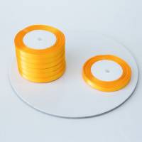 Лента атласная 1 см оранжевый 23 м