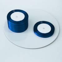 Лента атласная 1 см темно синий 23 м