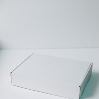 Коробка с откидной крышкой 30x22x6 см белая (30 штук)