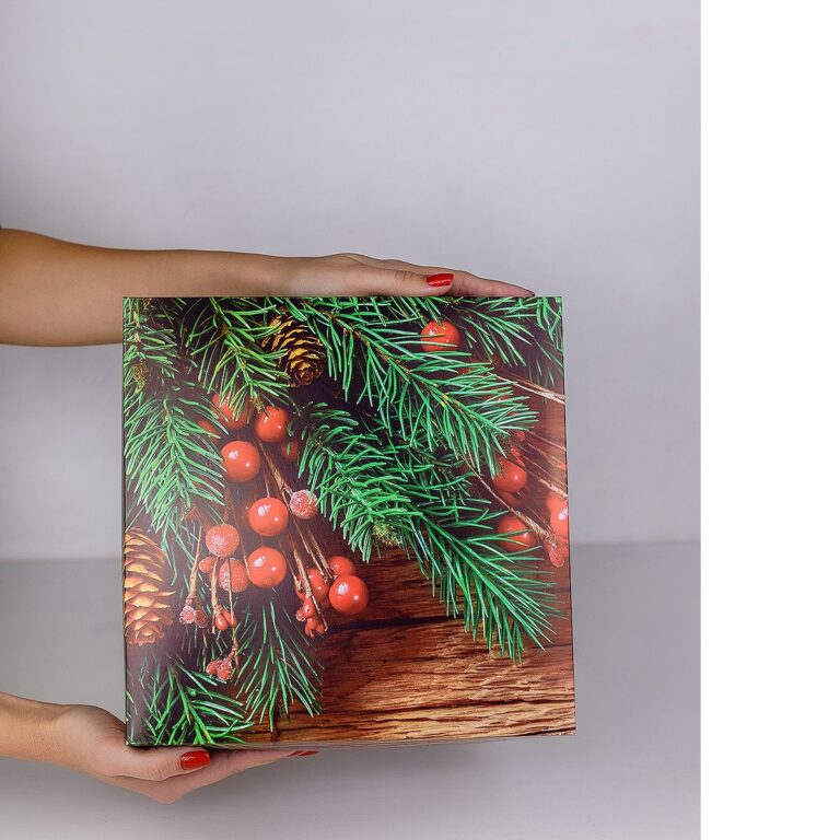 Коробка с отдельной крышкой Рябина 25x25x11 см