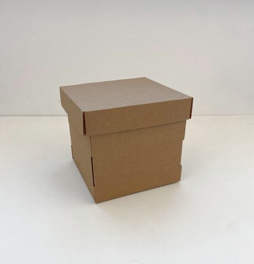 Коробка с отдельной крышкой 14x14x14 см крафт