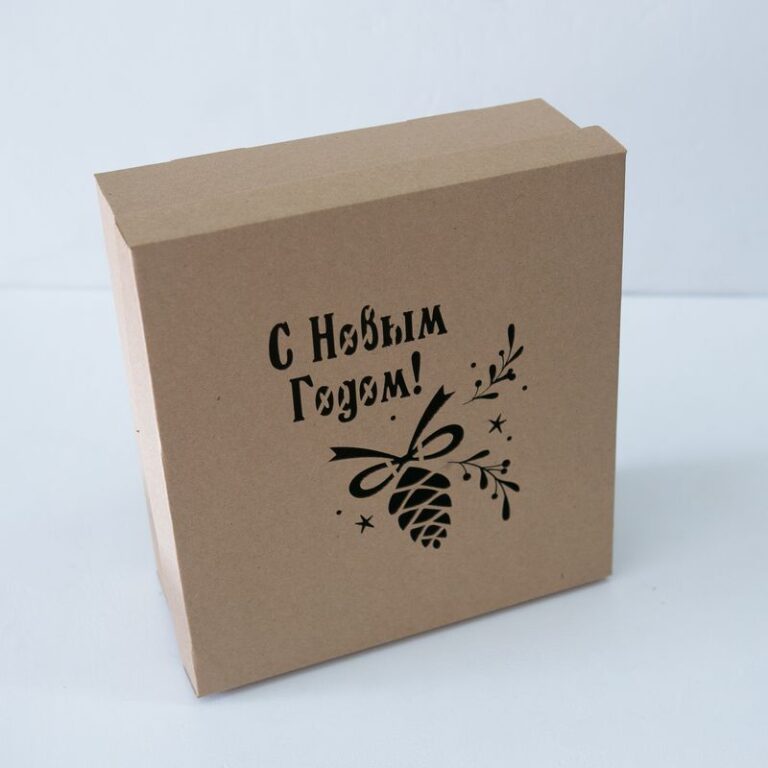 Коробка Шишка 25x25x10 см белый
