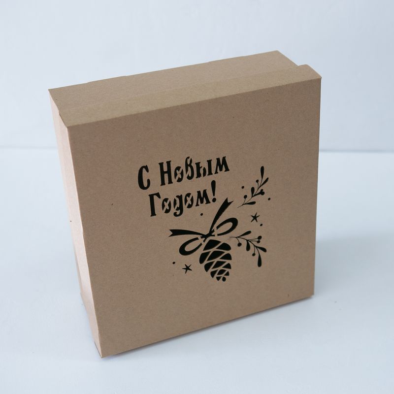 Коробка Шишка 25x25x10 см белый