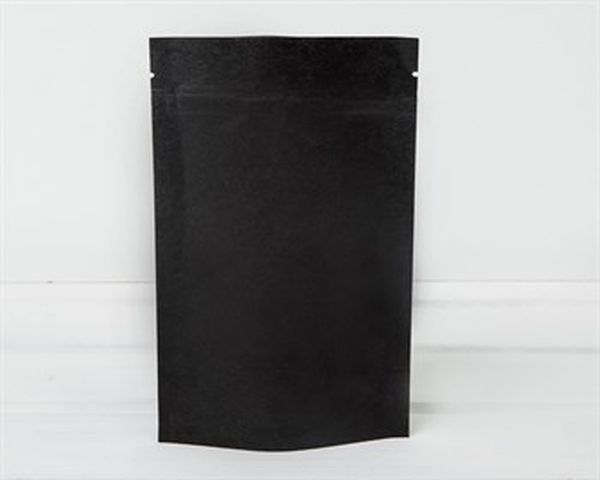 Пакет дой-пак 15×24 см черный без окна трёхслойный
