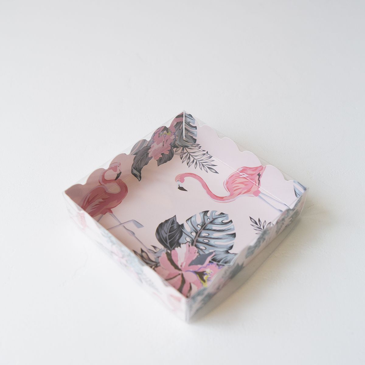 Коробка для печенья 12x12x3 см Тропики