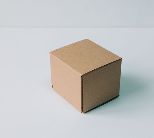 Коробка с откидной крышкой 8x8x8 см крафт